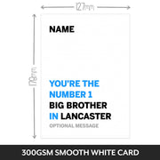 The size of this cards for big brother is 7 x 5" when folded