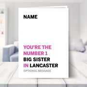 cards for big sister shown in a living room