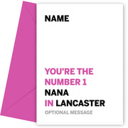 Personalised Number 1 Nana in Area Card