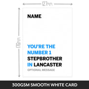 The size of this personalised cards for step brother is 7 x 5" when folded