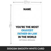 The size of this personalised fathers day cards for father-in-law is 7 x 5" when folded
