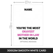 The size of this mothers day cards for mother-in-law is 7 x 5" when folded