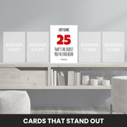 25th birthday card for men that stand out