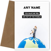 Personalised On Top Of The World Card