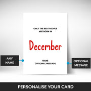 What can be personalised on this december birthday