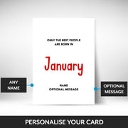 What can be personalised on this january birthday