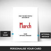 What can be personalised on this march birthday