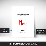 What can be personalised on this may birthday