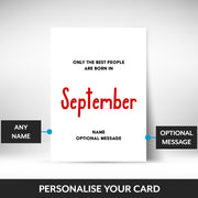 What can be personalised on this september birthday