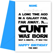 Personalised A Long Time Ago In A Galaxy Far, Far Away Birthday Card