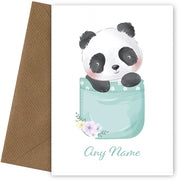 Personalised Panda In A Pocket Card