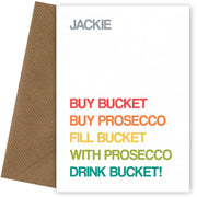 Personalised Buy Bucket, Buy Prosecco Card