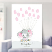 Personalised Elephant Baby Shower Cloud Print (Pink)
