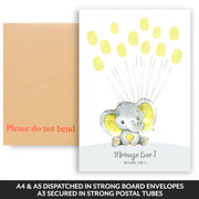 Personalised Elephant Baby Shower Cloud Print (Yellow)