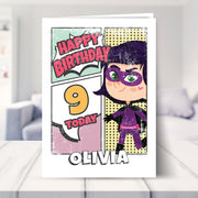 9th birthday cards shown in a living room