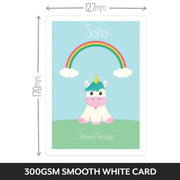 Personalised Unicorn and Rainbow Card