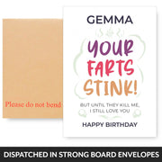 Personalised Your Farts Stink Card