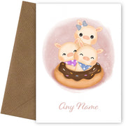 Personalised Pigs In A Donut Card