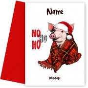 Personalised Funny Pigs in Blankets Christmas Card