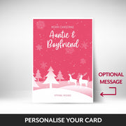 What can be personalised on this Auntie & Boyfriend christmas cards