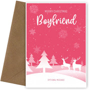 Pink Christmas Card for Boyfriend - Special Winter Scene Card