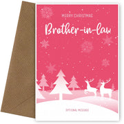 Pink Christmas Card for Brother-in-law - Special Winter Scene Card
