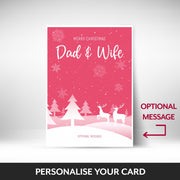What can be personalised on this Dad & Wife christmas cards