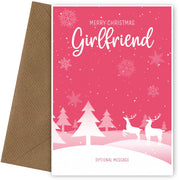 Pink Christmas Card for Girlfriend - Special Winter Scene Card