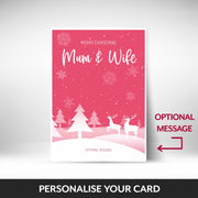 What can be personalised on this Mum & Wife christmas cards