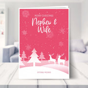 Nephew & Wife christmas card shown in a living room