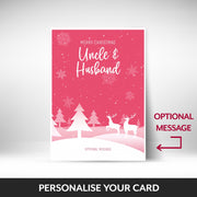 What can be personalised on this Uncle & Husband christmas cards