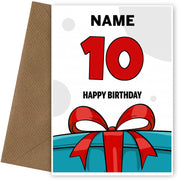 Happy 10th Birthday Card - Bold Gift / Present Design