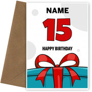 Happy 15th Birthday Card - Bold Gift / Present Design
