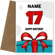 Happy 17th Birthday Card - Bold Gift / Present Design