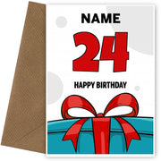 Happy 24th Birthday Card - Bold Gift / Present Design