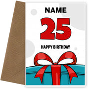 Happy 25th Birthday Card - Bold Gift / Present Design