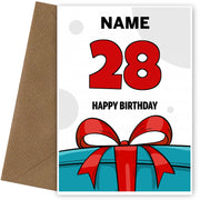 Happy 28th Birthday Card - Bold Gift / Present Design