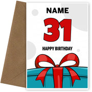 Happy 31st Birthday Card - Bold Gift / Present Design