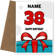 Happy 38th Birthday Card - Bold Gift / Present Design