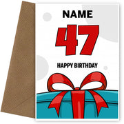 Happy 47th Birthday Card - Bold Gift / Present Design