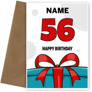 Happy 56th Birthday Card - Bold Gift / Present Design