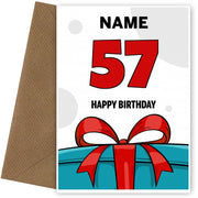 Happy 57th Birthday Card - Bold Gift / Present Design