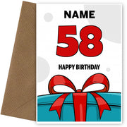 Happy 58th Birthday Card - Bold Gift / Present Design