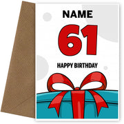 Happy 61st Birthday Card - Bold Gift / Present Design