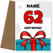 Happy 62nd Birthday Card - Bold Gift / Present Design
