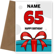 Happy 65th Birthday Card - Bold Gift / Present Design