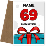 Happy 69th Birthday Card - Bold Gift / Present Design