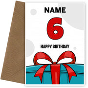 Happy 6th Birthday Card - Bold Gift / Present Design