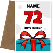 Happy 72nd Birthday Card - Bold Gift / Present Design