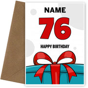 Happy 76th Birthday Card - Bold Gift / Present Design